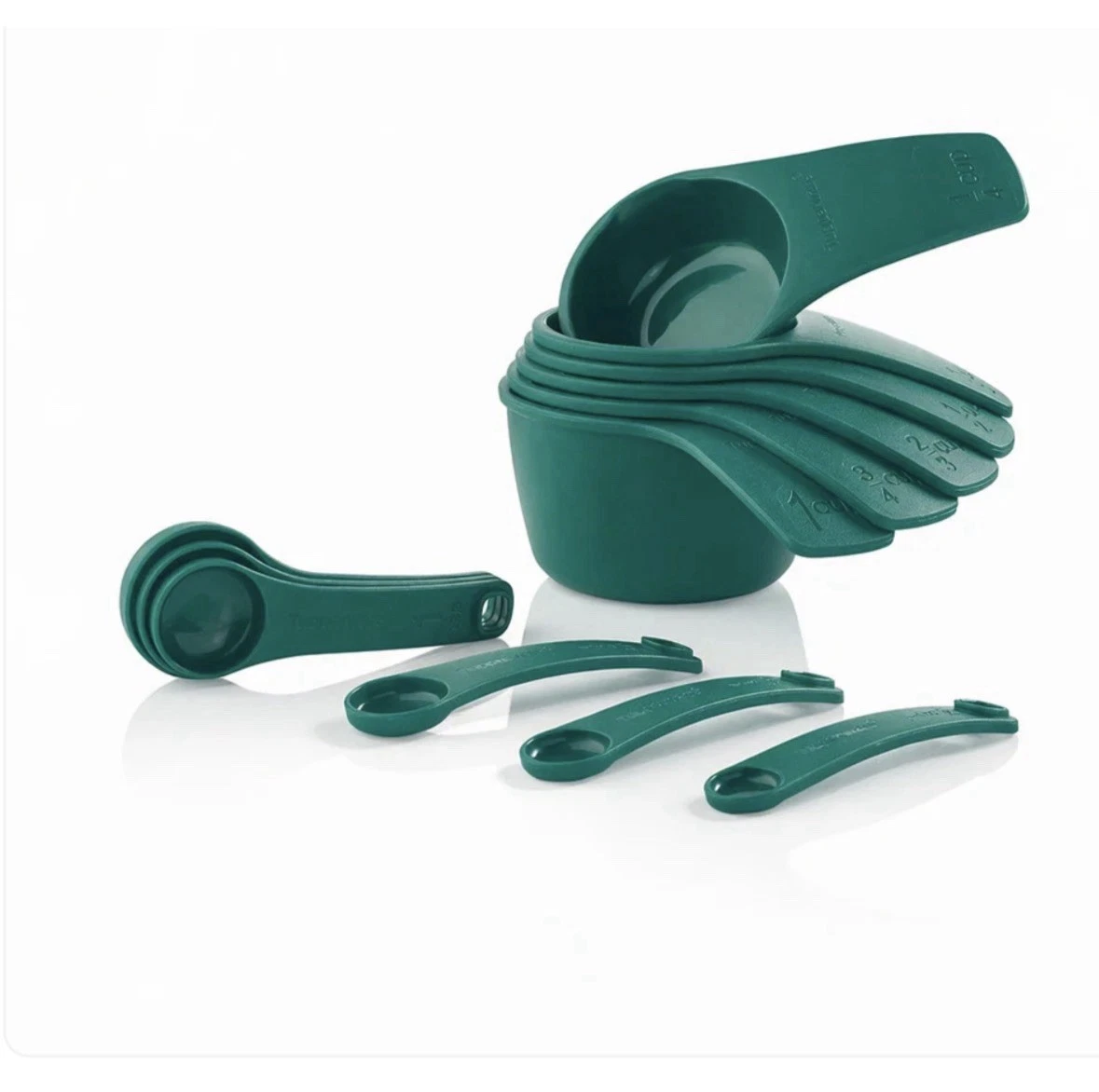 New Tupperware Measuring Mates 6 Cup & Spoons Set Teal 2026 Tools Kitchen Gadget