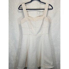 BCBG Cream Square-Neck Mini Dress with Wide S...