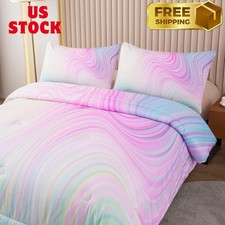 Twin Size Comforter Set for Girls,5 Pcs Bed in A Bag Girls Pink Bedding Comforte