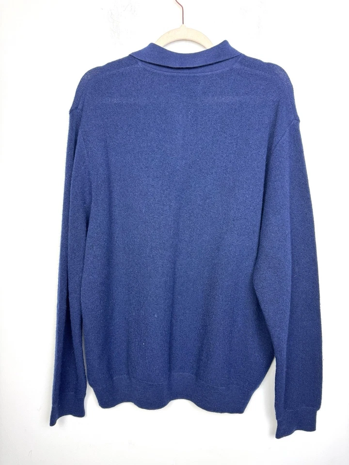 Suéter Grande Talbots Para Hombre Azul Marino Claro Lana Alpaca Media Cremallera Ligero Foto 2 de 4
