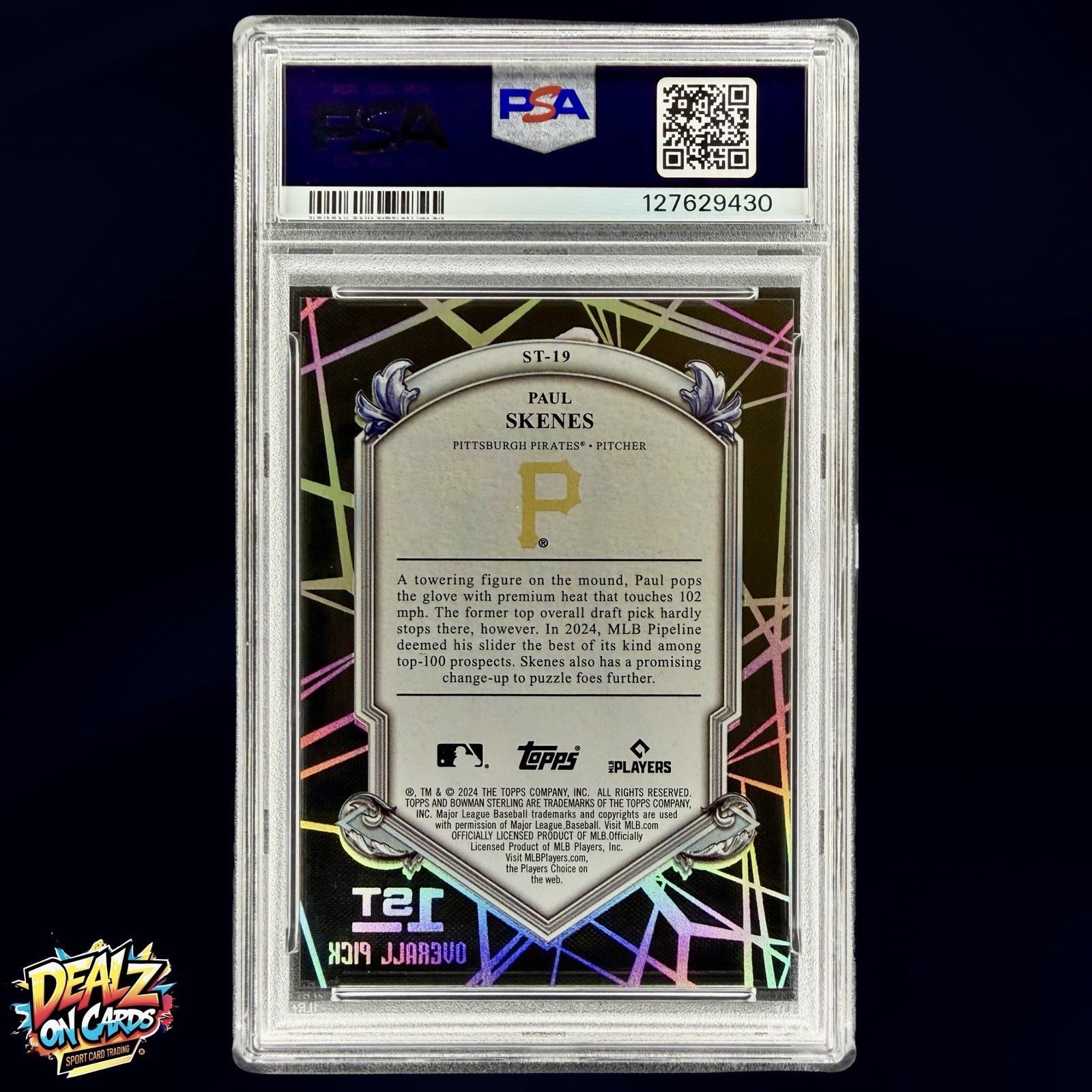 2024 Bowman Sterling Paul Skenes Clear Acetate TEK /99 Rookie Card PSA 10 GEM MT view 2