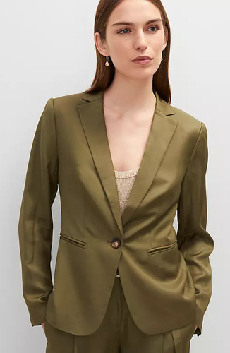 NEW ANN TAYLOR MOSS GREEN HUTTON BLAZER JACKET SZ 0