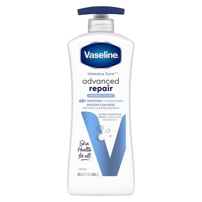 Vaseline Intensive Care Body Lotion Advanced Repair Unscented for Dry Skin