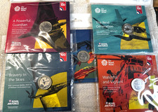 2018 RAF Centenary £2 Pound Coin Set Spitfire Sea King Vulcan F-35 Two Pound