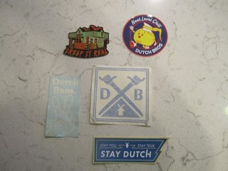 Lot 5 DUTCH Bros VINTAGE Rare STICKER and or DECAL AS IS see photos