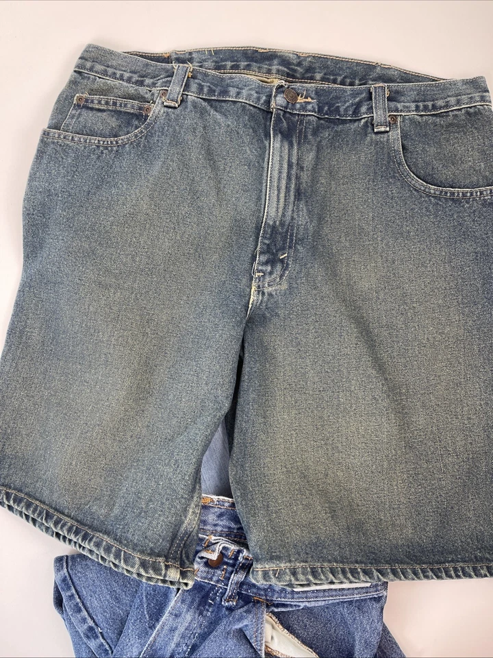 Denim Blue Jeans Scraps Craft Quilt DIY Upcycle Sew Project 4 lb Lot - Image 3 of 4