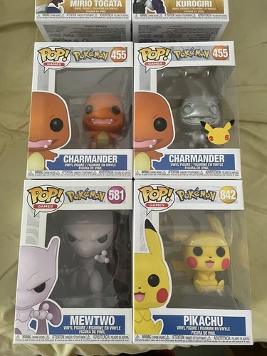 Funko pop Lot x4 Pokemon 1 Charmander, Mewtwo, Pikachu