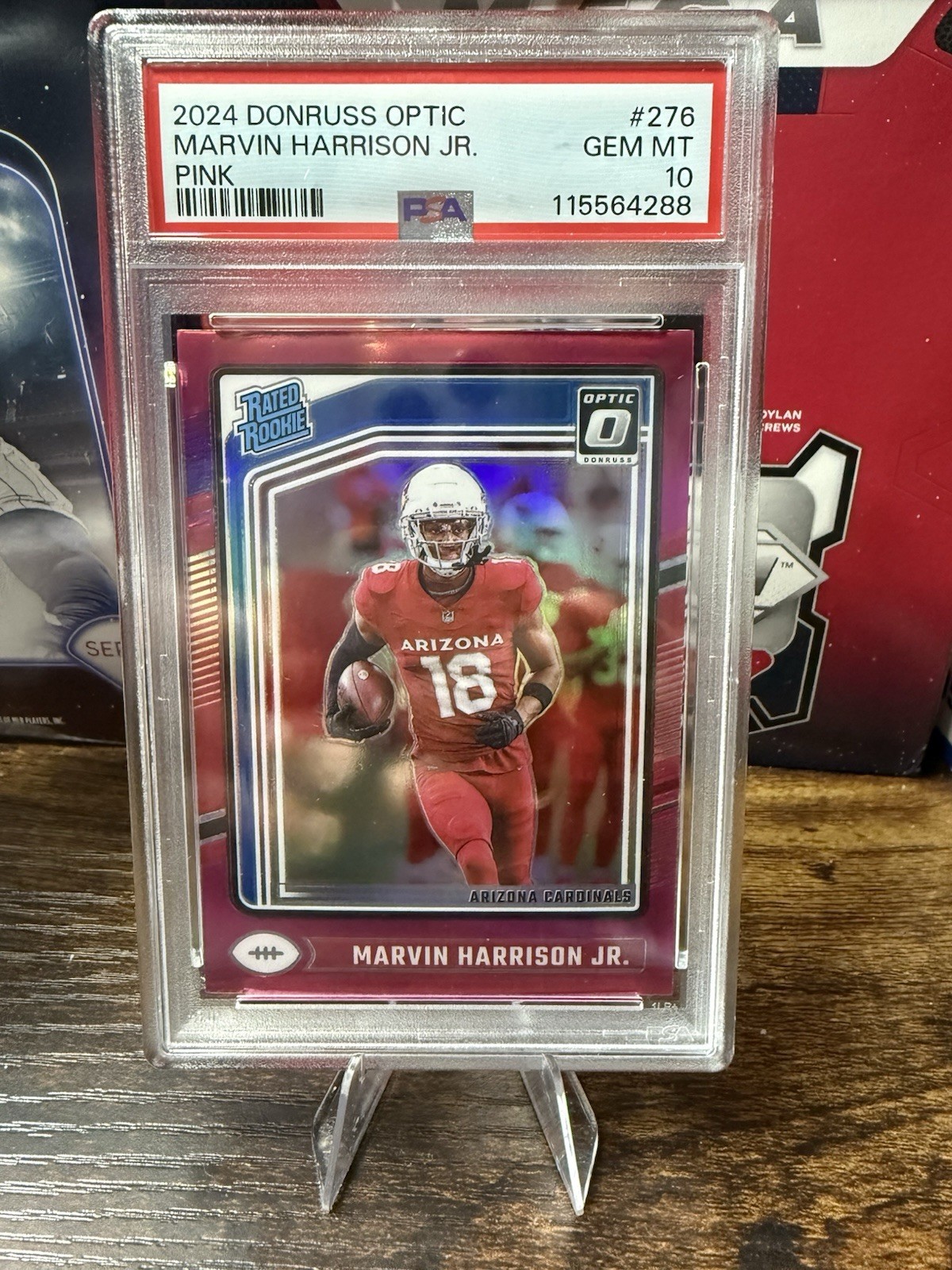 MARVIN HARRISON JR 2024 DONRUSS OPTIC PINK #276 PSA 10