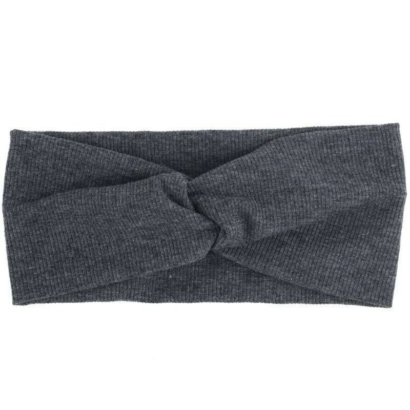 Diadema de algodón tejida de color liso para niños bandas elásticas suaves para el cabello cabello de bebé bebé Foto 4 de 4