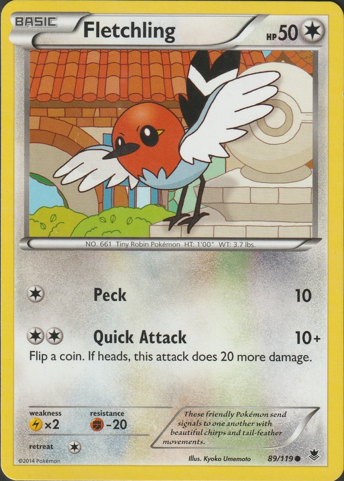 Fletchling -Pokemon TCG - Phantom Forces - 89/114 - MP