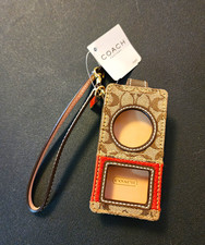 NWT Vintage COACH Signature Canvas iPod Nano Case Wristlet Deadstock Y2K Coral