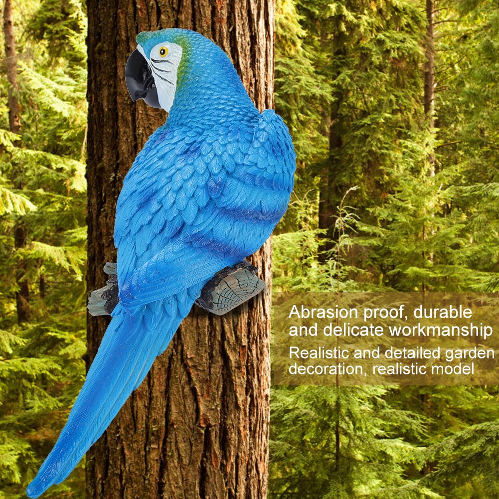 Resin Lifelike Bird Ornament Figurine Model Toy Garden Sculpture Wall