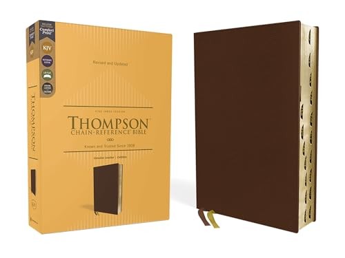 KJV, Thompson Chain-Reference Bible, Genuine Leather, Calfskin, Brown, Red Lett - Image 2