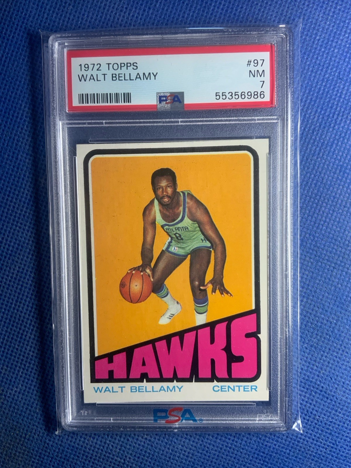 1972 Topps #97 Walt Bellamy Hawks PSA 7 NM HOF