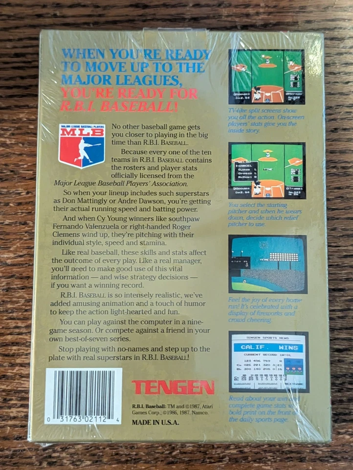 New Sealed NES R.B.I. Baseball Tengen 3 Sided Seam Ames Price Tags - Image 2 of 4