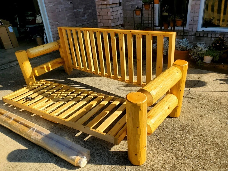 Futón de troncos para muebles vikingos garantía de por vida Foto 2 de 4