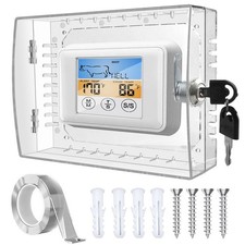 Thermostat Lock Box With Key For Wall Mount With Ventilation Transparent Cover