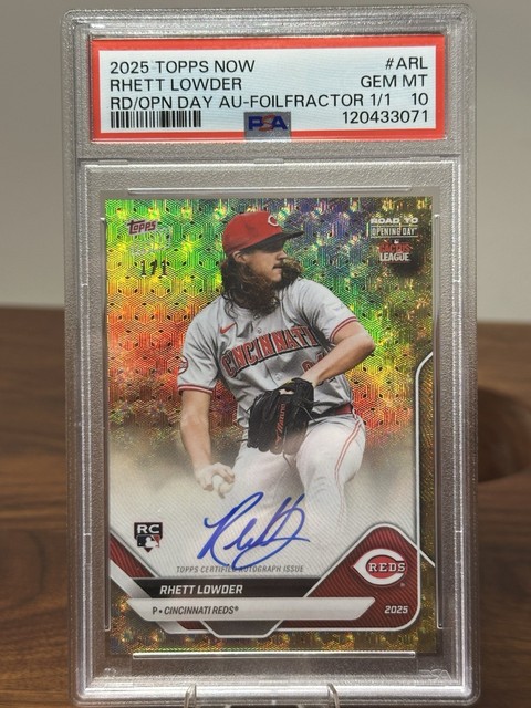 2025 Topps Rhett Lowder SUPERFRACTOR 1/1 PSA 10 On Card Rookie Auto Reds