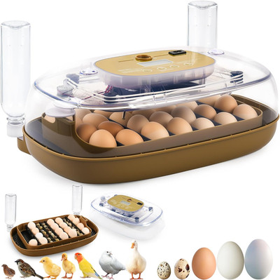 Incubators for Hatching Eggs,24 Egg Incubator with Automatic Egg Turning and Hum