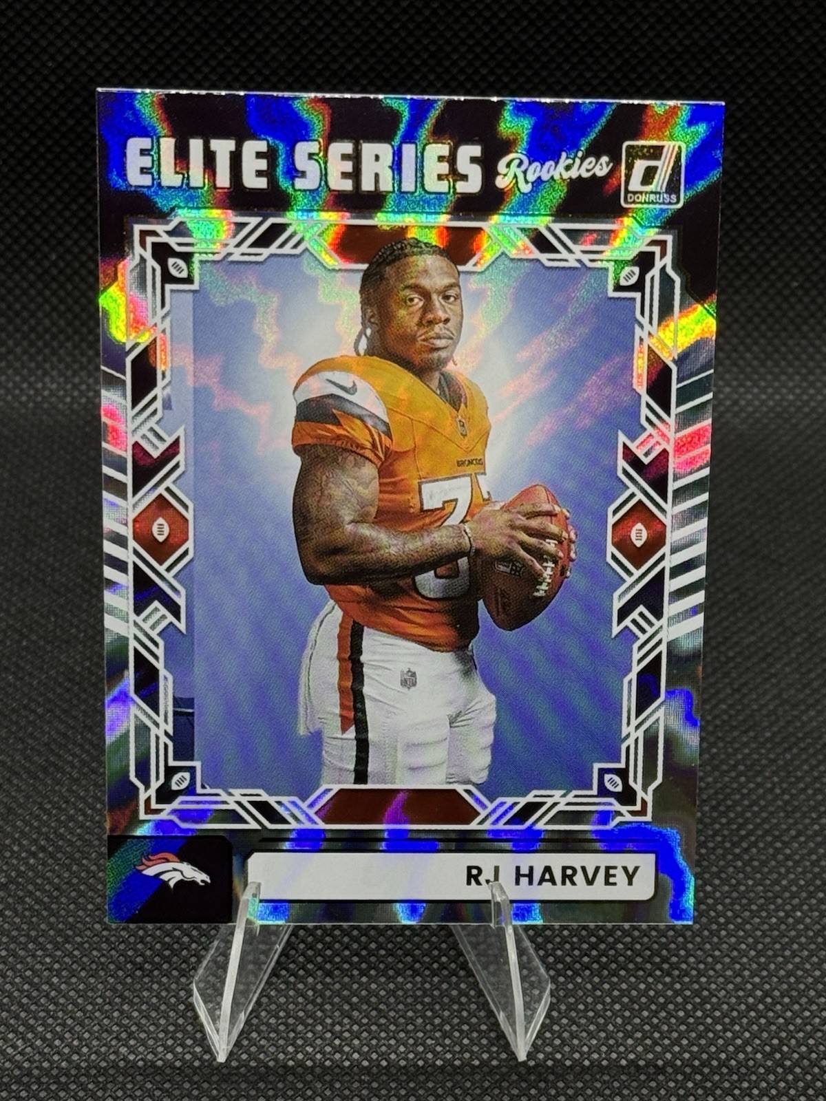 2025 Panini Donruss - RJ Harvey #ESR-RHY Elite Series Rookies (RC) - Broncos