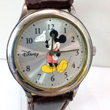 Disney Mickey Mouse Watch SII MJ2716 Japan Movement Brown Leather ba New Battery