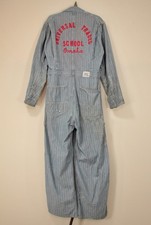 Mens VTG 60s 70s Blue HBT Denim Lee Embroidered Coveralls Sz 38 R Union-Alls