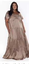 Show Me Your Mumu Nicole Maxi Dune Luxe Satin Dress Soft Beige Size 2x  NWT