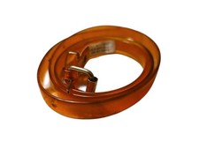 Vintage Transparent Vinyl Plastic Belt Orange Sz M