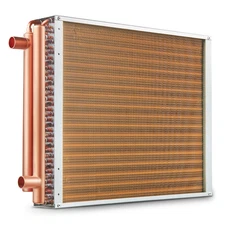 Uimoso 18"x 20" Heat Exchanger Water to Air 3-Row 3/8" Copper Ports 242 Fins