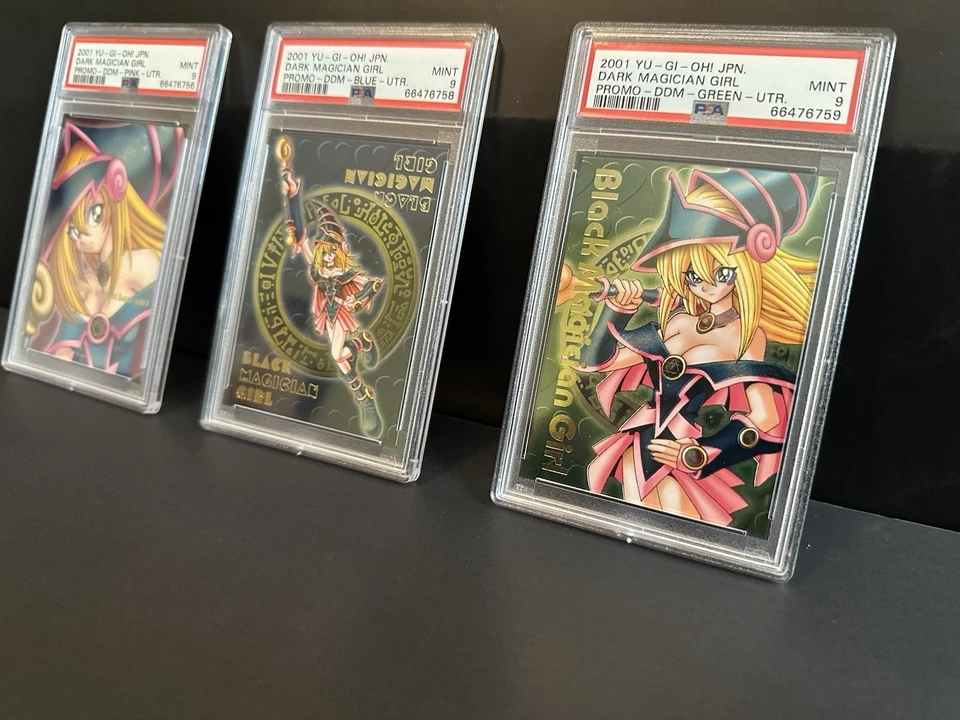 Dark Magician Girl DDM Ultimate Raro Rosa-Azul-Verde PSA 9 Set Foto 4 de 4