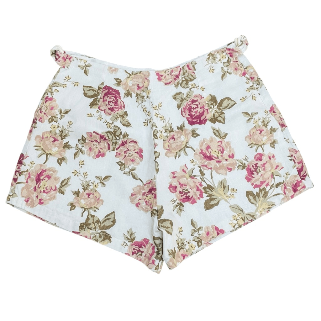 Posse Linen Pink Floral Shorts Size Medium