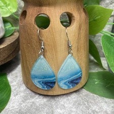 2  Silver-tone Bohemian Acrylic Tear Drop Dangle Earring Set New Free Ship C1852