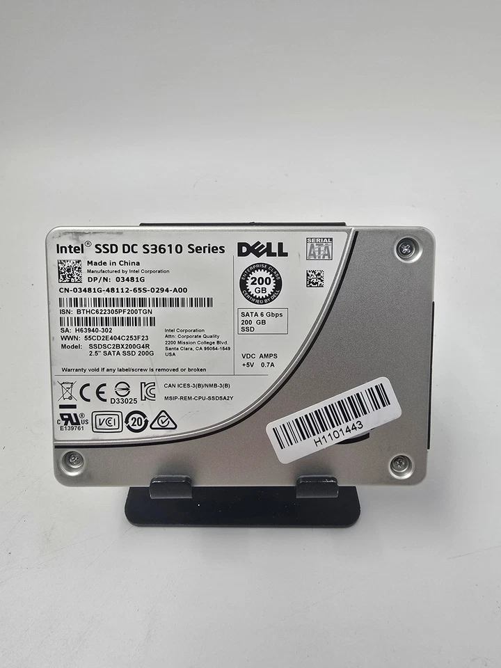 Dell Solid State Drive 200GB 2.5" SATA Enterprise SSD DP/N 03481G - Image 2 of 2