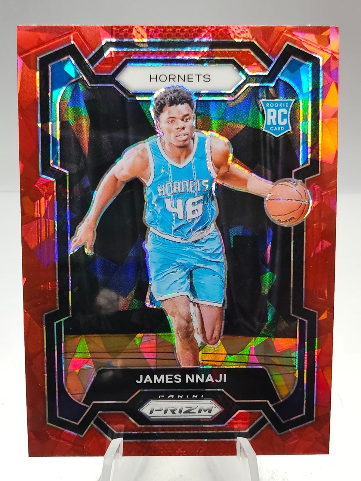 James Nnaji 2023-24 Panini Prizm #159 Red Ice Prizm Rookie