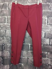 ANN TAYLOR FACTORY Signature Pants Ankle Length Wine Women's Size 6P 32X25 EUC