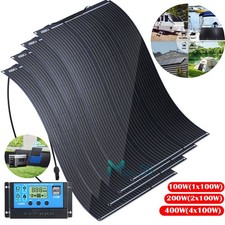 400W 200W 12V Flexible Solar Panel Mono Power Camping Home RV Battery Charge