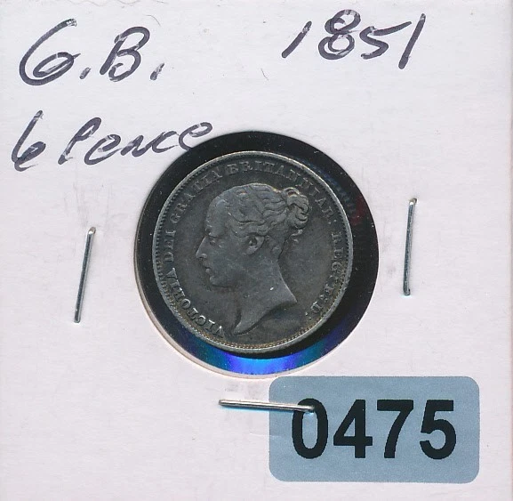 GREAT BRITAIN - 6 PENCE - 1851 - SILVER - #0475 | eBay