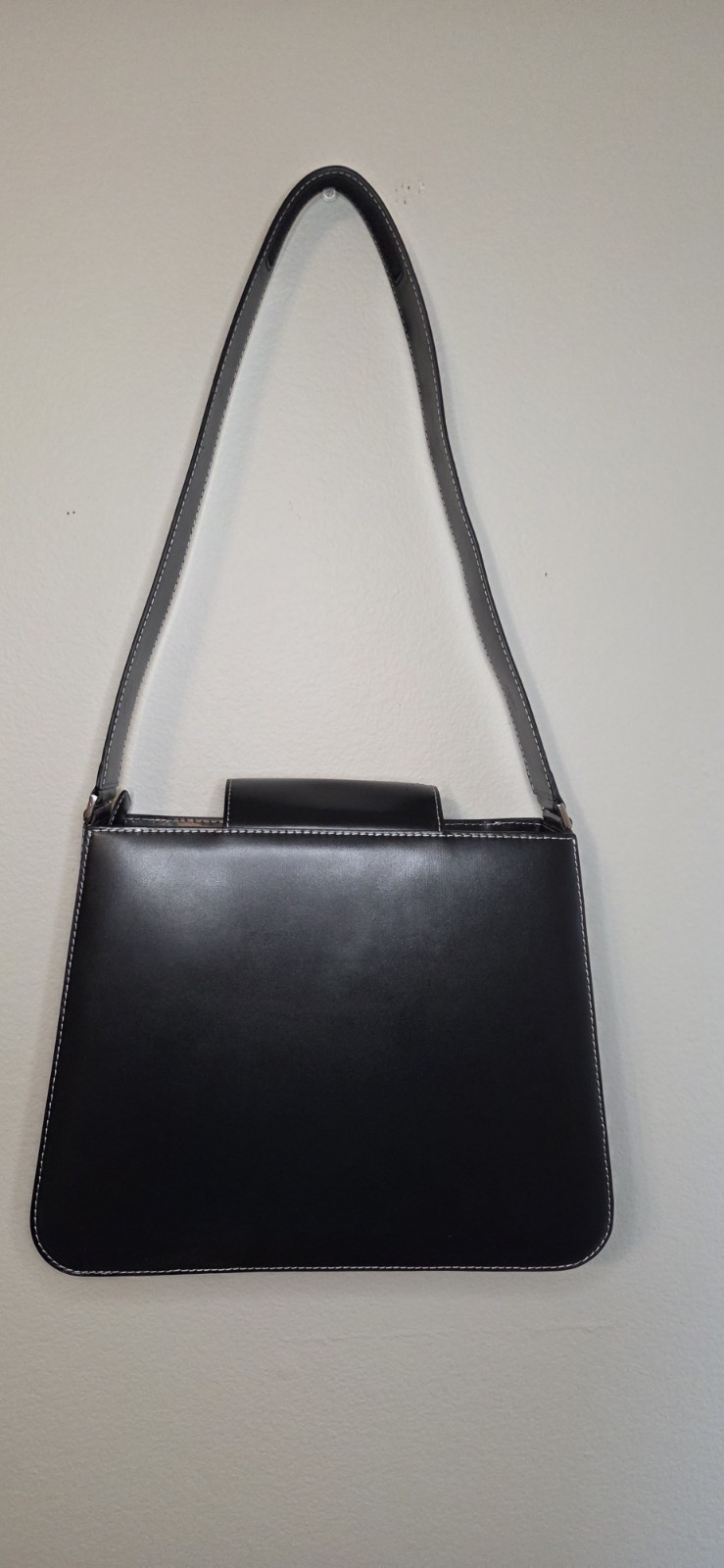 Tanner Krolle Black Leather Bag British Airways Vintage Purse Tote Satchel image 3
