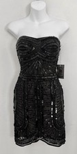 SPY ZONE EXCHANGE Mini Zesty Dress XS Black Beaded Strapless