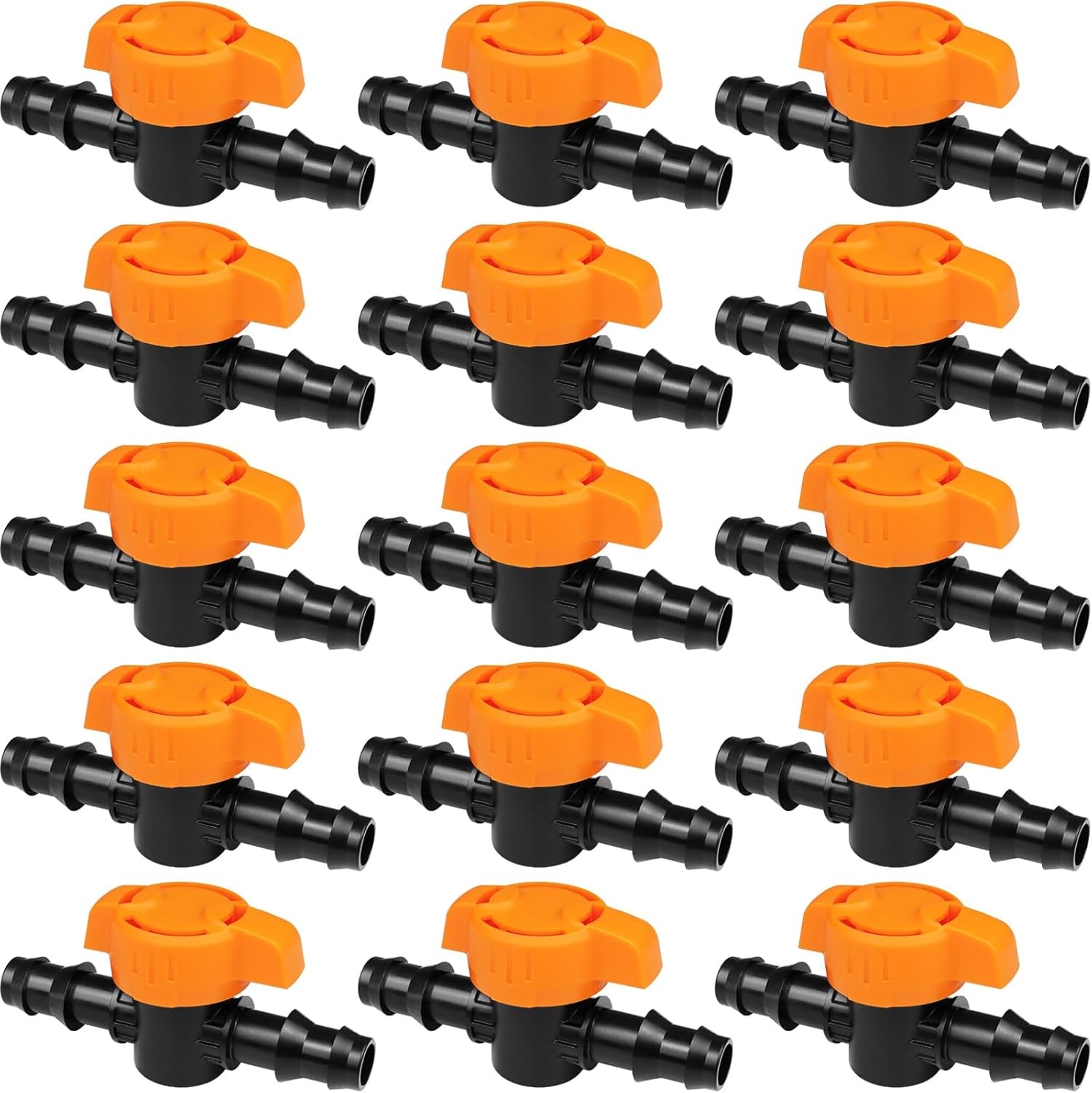 1/2 Inch Drip Irrigation Barbed Valve, 15 Pcs Switch 17mm Valves-15P