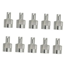 Tire Valve Stem Caps, Nickel-Plated Metal Tyre Dust Caps with Valve Core 10 PCS