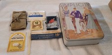 Lot Of Vintage Sewing Mending Kits, Pins, Threaders  Tin T10 