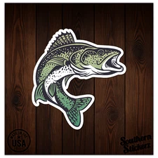 Walleye Fish - Vinyl Decal Sticker - Car Window Laptop - ebn8488