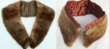 Vintage mink collar choice of brown or light brown fur accent sweater glamour