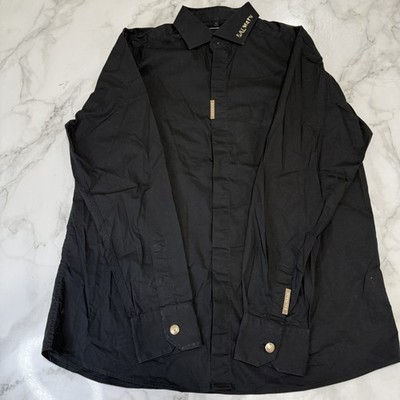 Balmain Men's Shirt Metal Buttons long Sleeve Black Size Large See Pics For Cond