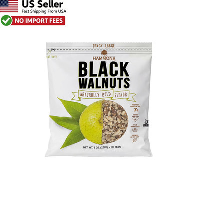 Hammons Fancy Large Black Walnuts Wild Harvested Keto Protein 8oz Snack FROM USA