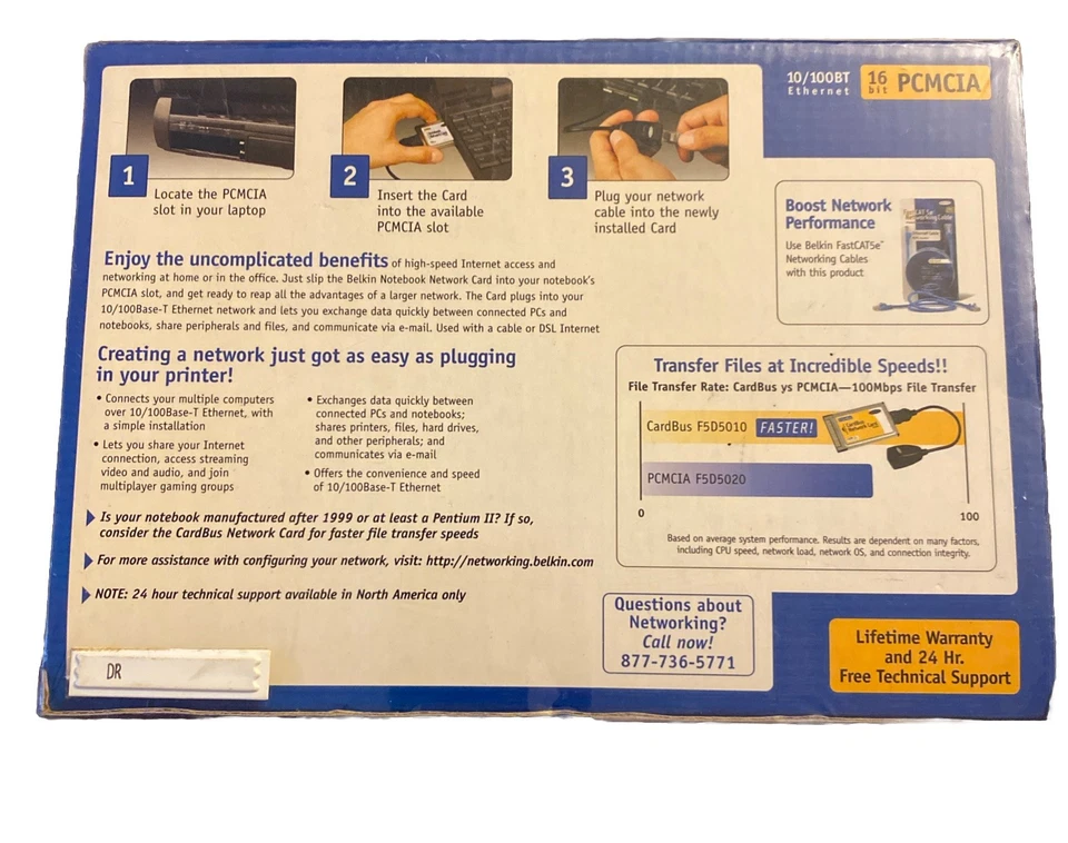 Belkin 100 PCMCIA Modem Combo PC Card Ethernet NEW - Image 2 of 4