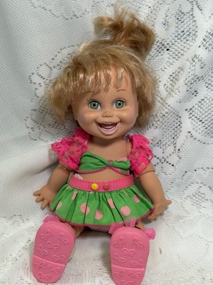 Baby Face Funny Natalie Doll 1990 Galoob Green Eyes Original Outfit Shoes Socks