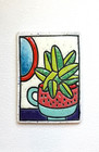 Original ACEO CERAMIC ART Big Leaf Potted Plant - Kiln Fired | PotteryApocalypse — photo 5