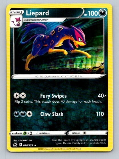 2023 Pokemon Card Crown Zenith Liepard 78/159